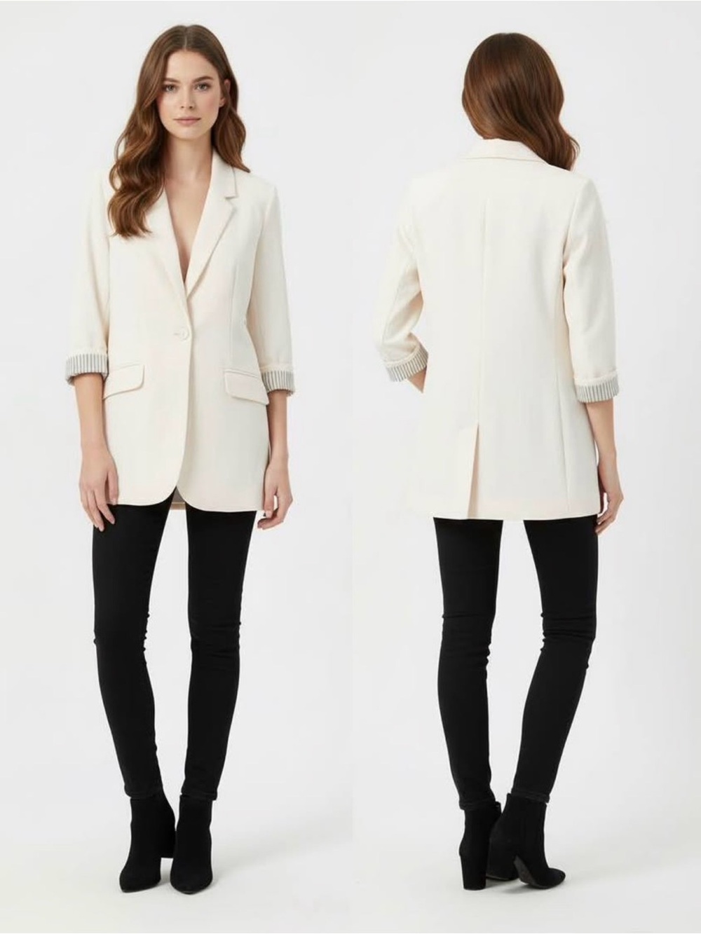 Dynamite Cream Single-Button Blazer - Picture 3 of 3